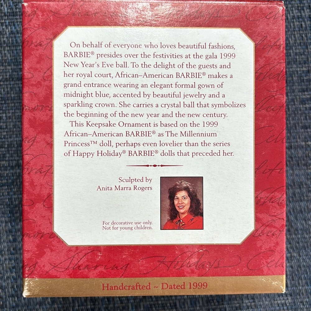 NIB 1999 Hallmark Keepsake Ornament African American Barbie - Picture 2 of 3